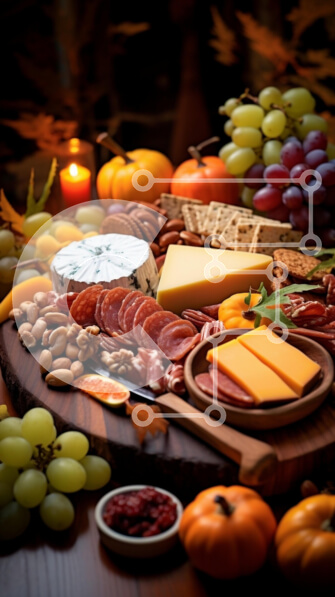 Intra Συλλεκτικό Ξύλινο Παζλ Plywood  4mm - Πίνακας αλλαντικών με εποχιακά διακοσμητικά Σε Ξύλινο Κουτί - Διαστάσεις: 10x10 cm – 25 κομμάτια