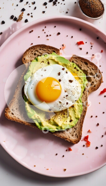 Intra Συλλεκτικό Ξύλινο Παζλ Plywood  4mm - Τοστ αβοκάντο με τηγανητό αυγό Σε Ξύλινο Κουτί - Διαστάσεις: 10x10 cm – 25 κομμάτια