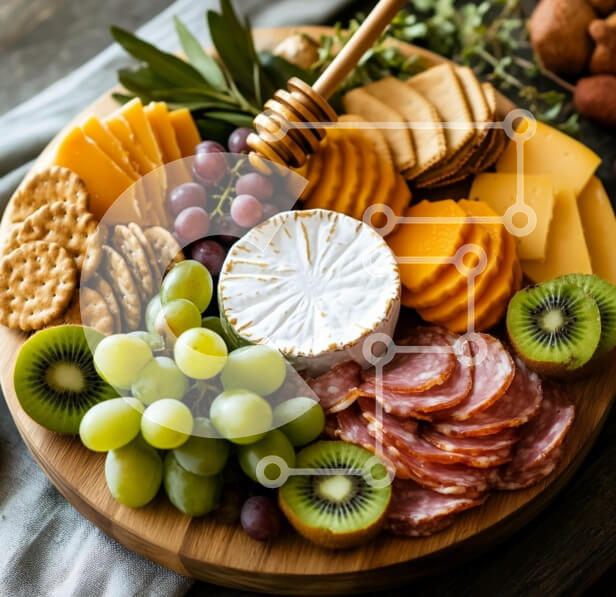 Σετ των 2 Intra Συλλεκτικό Ξύλινο Παζλ Plywood  4mm - Καλλιτεχνικά τακτοποιημένος πίνακας αλλαντικών Σε Ξύλινο Κουτί - Διαστάσεις: 10x10 cm – 25 κομμάτια