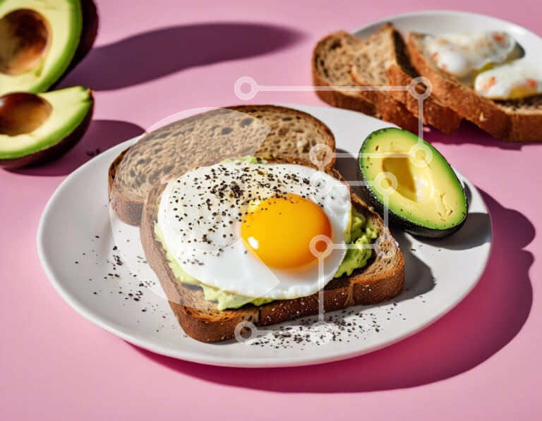 Σετ των 2 Intra Συλλεκτικό Ξύλινο Παζλ Plywood  4mm - Τοστ αβοκάντο με τηγανητό αυγό Σε Ξύλινο Κουτί - Διαστάσεις: 10x10 cm – 25 κομμάτια