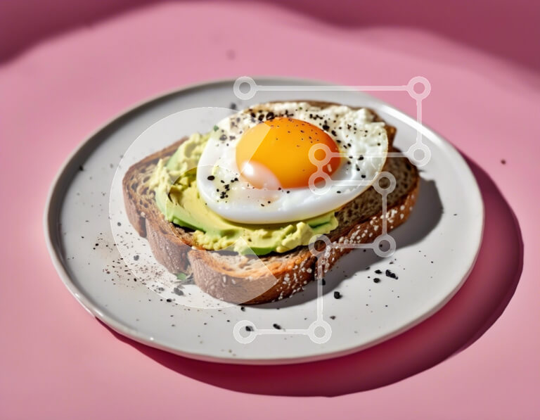 Σετ των 2 Intra Συλλεκτικό Ξύλινο Παζλ Plywood  4mm - Τοστ αβοκάντο με τηγανητό αυγό σε ψωμί ολικής αλέσεως Σε Ξύλινο Κουτί - Διαστάσεις: 10x10 cm – 25 κομμάτια