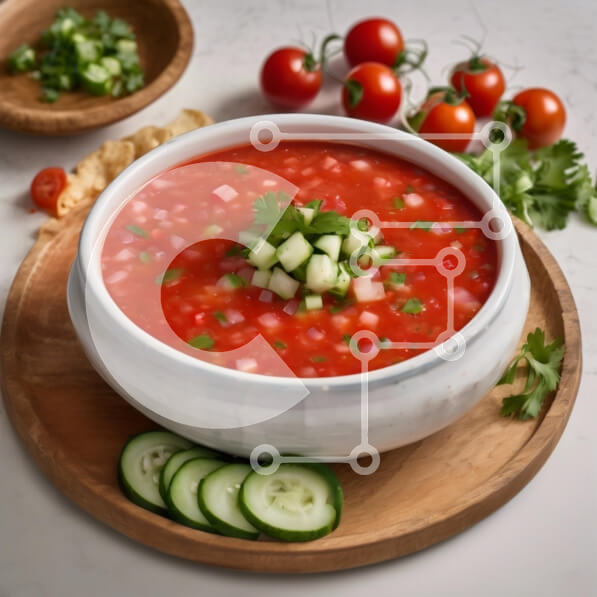 Σετ των 2 Intra Συλλεκτικό Ξύλινο Παζλ Plywood  4mm - Γαζπάτσο με απλή ψύξη με φρέσκα λαχανικά Σε Ξύλινο Κουτί - Διαστάσεις: 10x10 cm – 25 κομμάτια