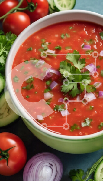 Intra Συλλεκτικό Ξύλινο Παζλ Plywood  4mm - Σούπα φρέσκιας ντομάτας με λαχανικά Σε Ξύλινο Κουτί - Διαστάσεις: 10x10 cm – 25 κομμάτια