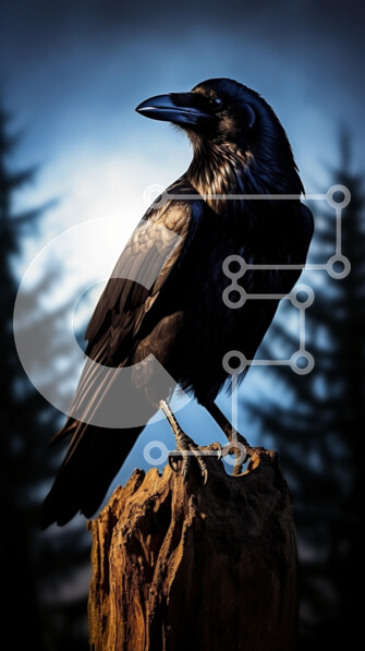 Σετ των 2 Intra Συλλεκτικό Ξύλινο Παζλ Plywood  4mm - Majestic Raven σε ένα κούτσουρο Σε Ξύλινο Κουτί - Διαστάσεις: 10x10 cm – 25 κομμάτια