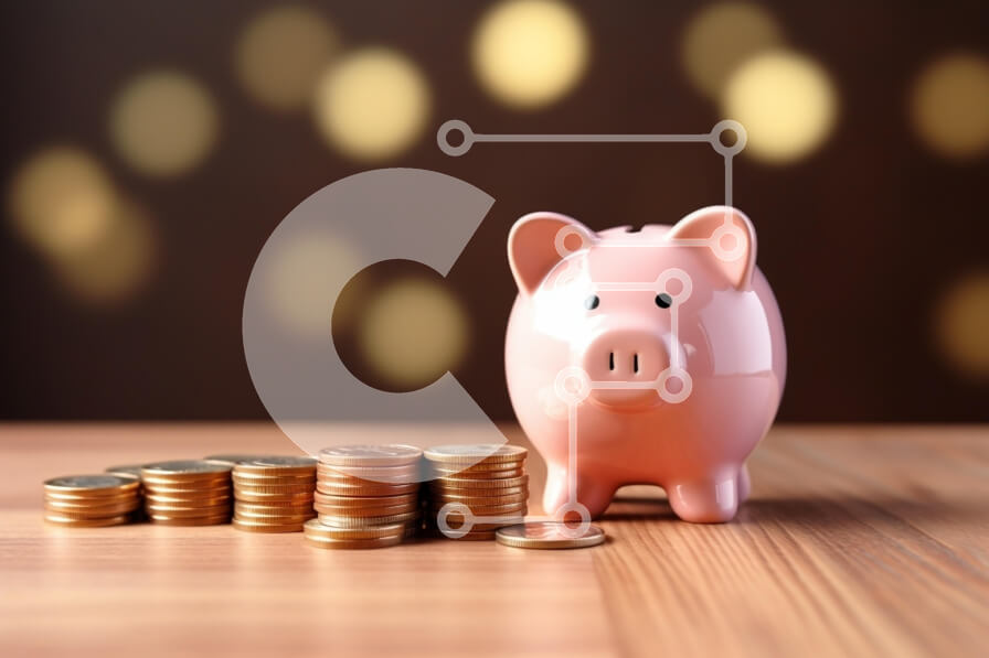 Intra Συλλεκτικό Ξύλινο Παζλ Plywood  4mm - Κουμπαράς και νομίσματα Σε Ξύλινο Κουτί - Διαστάσεις: 10x10 cm – 25 κομμάτια