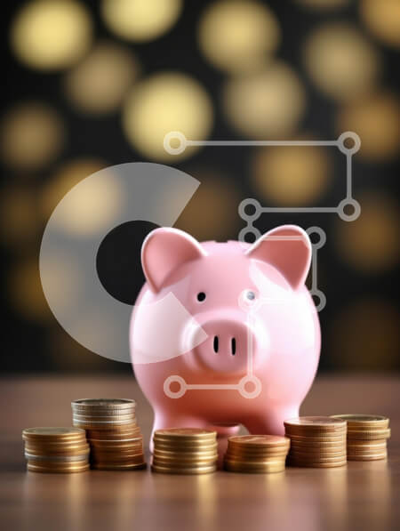 Intra Συλλεκτικό Ξύλινο Παζλ Plywood  4mm - Κουμπαράς με νομίσματα σε ένα ξύλινο τραπέζι Σε Ξύλινο Κουτί - Διαστάσεις: 10x10 cm – 25 κομμάτια