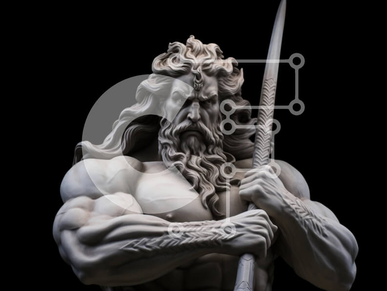 Intra Συλλεκτικό Ξύλινο Παζλ Plywood  4mm - Μυϊκό γλυπτό που κρατά ένα δόρυ Σε Ξύλινο Κουτί - Διαστάσεις Puzzle: 10x10 cm – 25 κομμάτια