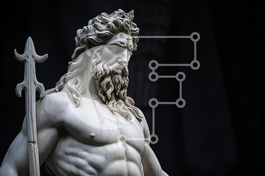 Intra Συλλεκτικό Ξύλινο Παζλ Plywood  4mm - Μαρμάρινο άγαλμα ενός μυθολογικού θεού Σε Ξύλινο Κουτί - Διαστάσεις Puzzle: 10x10 cm – 25 κομμάτια