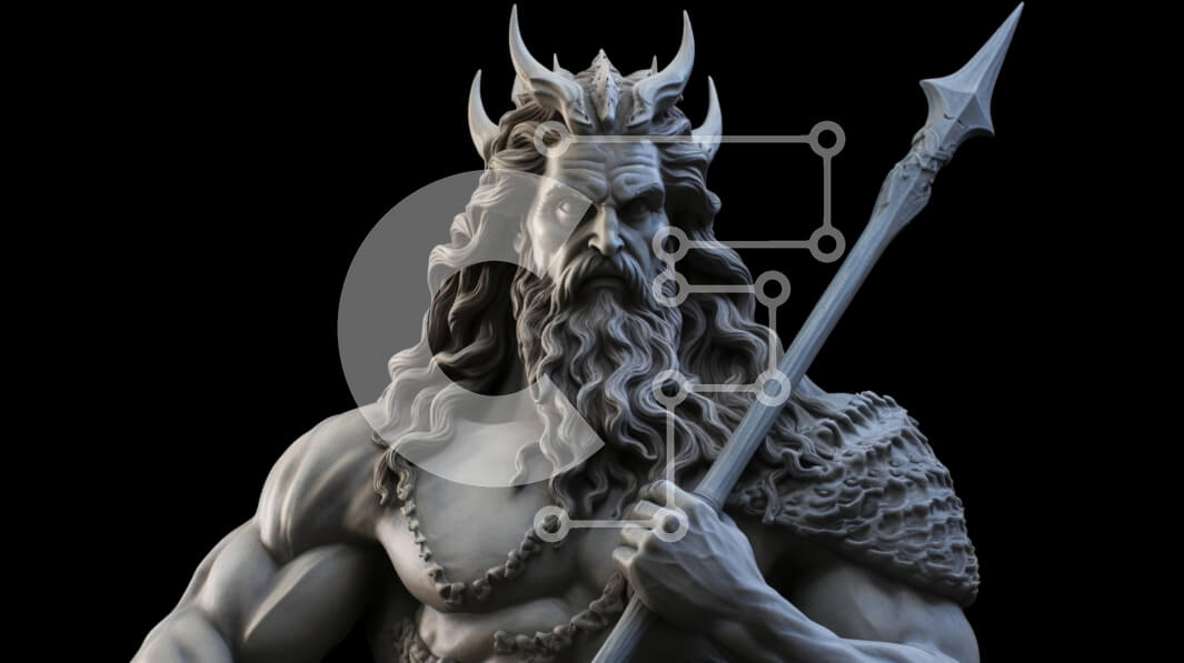 Intra Συλλεκτικό Ξύλινο Παζλ Plywood  4mm - Γλυπτική αναπαράσταση θεότητας που κρατά δόρυ Σε Ξύλινο Κουτί - Διαστάσεις Puzzle: 10x10 cm – 25 κομμάτια