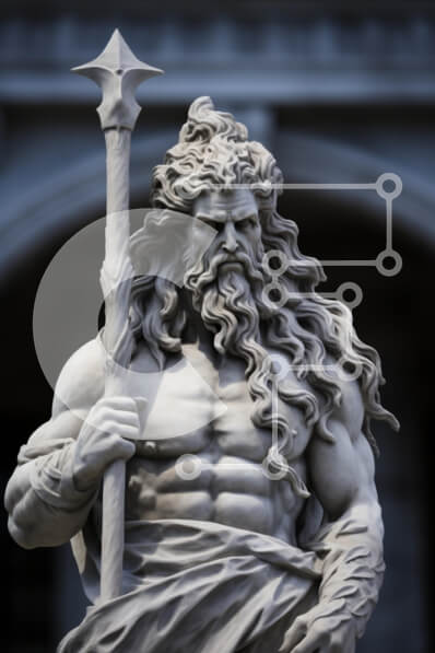 Intra Συλλεκτικό Ξύλινο Παζλ Plywood  4mm - Μεγαλοπρεπές άγαλμα που κρατά μια τρίαινα Σε Ξύλινο Κουτί - Διαστάσεις Puzzle: 10x10 cm – 25 κομμάτια