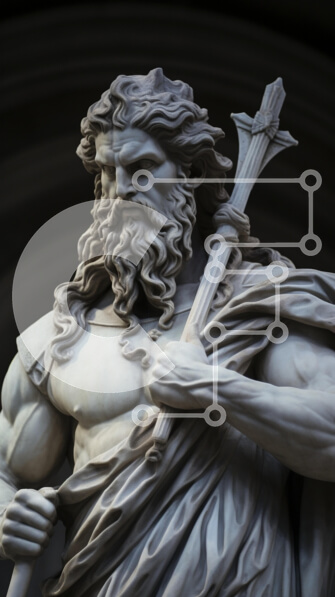 Intra Συλλεκτικό Ξύλινο Παζλ Plywood  4mm - Μαρμάρινο άγαλμα μιας ισχυρής φιγούρας Σε Ξύλινο Κουτί - Διαστάσεις Puzzle: 10x10 cm – 25 κομμάτια