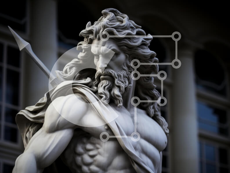 Intra Συλλεκτικό Ξύλινο Παζλ Plywood  4mm - Άγαλμα μυώδους άνδρα με δόρυ Σε Ξύλινο Κουτί - Διαστάσεις Puzzle: 10x10 cm – 25 κομμάτια