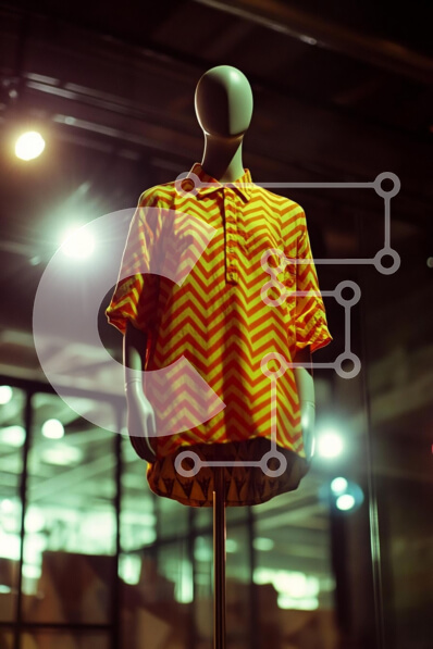 Intra Συλλεκτικό Ξύλινο Παζλ Plywood  4mm - Ζωντανό πουκάμισο με μοτίβο Chevron σε μανεκέν Σε Ξύλινο Κουτί - Διαστάσεις Puzzle: 10x10 cm – 25 κομμάτια