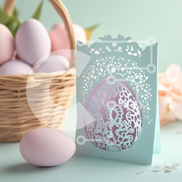 Intra Συλλεκτικό Ξύλινο Παζλ Plywood  4mm - Πασχαλινή κάρτα με παστέλ αυγά Σε Ξύλινο Κουτί - Διαστάσεις: 10x10 cm – 25 κομμάτια