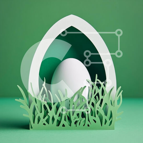 Intra Συλλεκτικό Ξύλινο Παζλ Plywood  4mm - Διακοσμητικό αυγό σε πράσινη χάρτινη κορνίζα Σε Ξύλινο Κουτί - Διαστάσεις: 10x10 cm – 25 κομμάτια