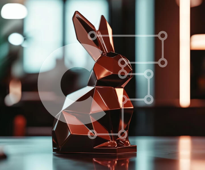 Intra Συλλεκτικό Ξύλινο Παζλ Plywood  4mm - Γεωμετρικό γλυπτό κουνελιού Σε Ξύλινο Κουτί - Διαστάσεις Puzzle: 10x10 cm – 25 κομμάτια