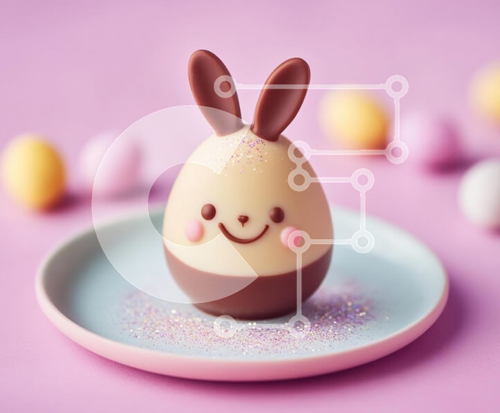 Σετ των 2 Intra Συλλεκτικό Ξύλινο Παζλ Plywood  4mm - Επιδόρπιο σοκολάτας πασχαλινό λαγουδάκι Σε Ξύλινο Κουτί - Διαστάσεις: 10x10 cm – 25 κομμάτια