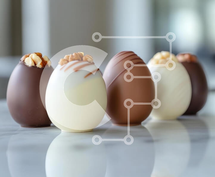 Σετ των 2 Intra Συλλεκτικό Ξύλινο Παζλ Plywood  4mm - Artisan Σοκολατένια Αυγά Σύνθεση Σε Ξύλινο Κουτί - Διαστάσεις: 10x10 cm – 25 κομμάτια