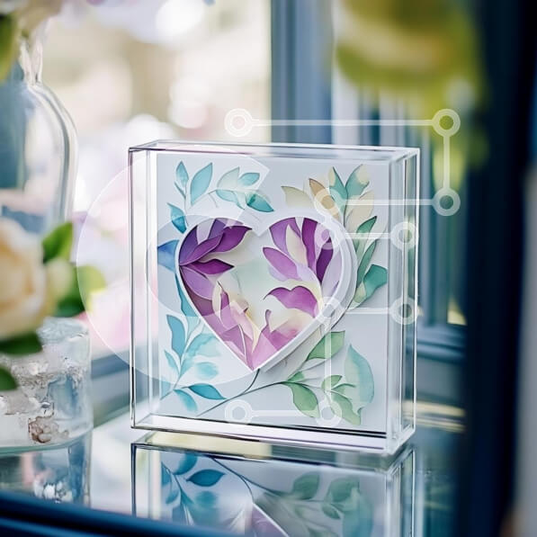 Intra Συλλεκτικό Ξύλινο Παζλ Plywood  4mm - Περίπλοκο σχέδιο καρδιών τέχνης από χαρτί Σε Ξύλινο Κουτί - Διαστάσεις Puzzle: 10x10 cm – 25 κομμάτια