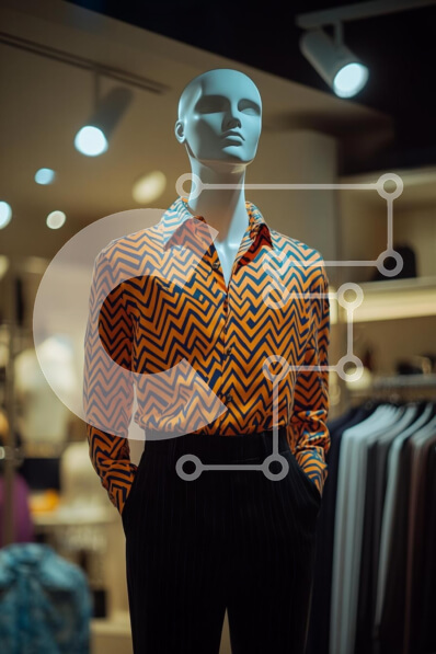 Intra Συλλεκτικό Ξύλινο Παζλ Plywood  4mm - Κομψό μανεκέν σε μπουτίκ Σε Ξύλινο Κουτί - Διαστάσεις Puzzle: 10x10 cm – 25 κομμάτια