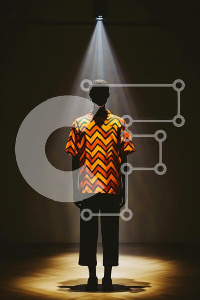 Intra Συλλεκτικό Ξύλινο Παζλ Plywood  4mm - Μοντέλο με ζωντανό πουκάμισο Chevron κάτω από τα φώτα της δημοσιότητας Σε Ξύλινο Κουτί - Διαστάσεις Puzzle: 10x10 cm – 25 κομμάτια