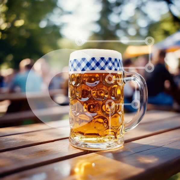 Σετ των 2 Intra Συλλεκτικό Ξύλινο Παζλ Plywood  4mm - Κούπα μπύρας σε περιβάλλον πάρκου Σε Ξύλινο Κουτί - Διαστάσεις: 10x10 cm – 25 κομμάτια