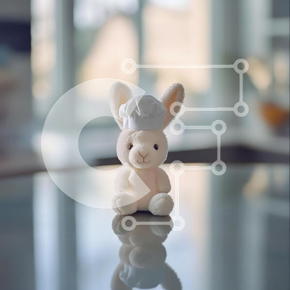 Intra Συλλεκτικό Ξύλινο Παζλ Plywood  4mm - Λούτρινο λαγουδάκι σεφ σε ανακλαστική επιφάνεια Σε Ξύλινο Κουτί - Διαστάσεις: 10x10 cm – 25 κομμάτια