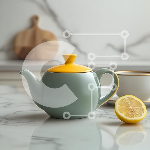 Σετ των 2 Intra Συλλεκτικό Ξύλινο Παζλ Plywood  4mm - Κομψή Τσαγιέρα με Λεμόνι Σε Ξύλινο Κουτί - Διαστάσεις: 10x10 cm – 25 κομμάτια