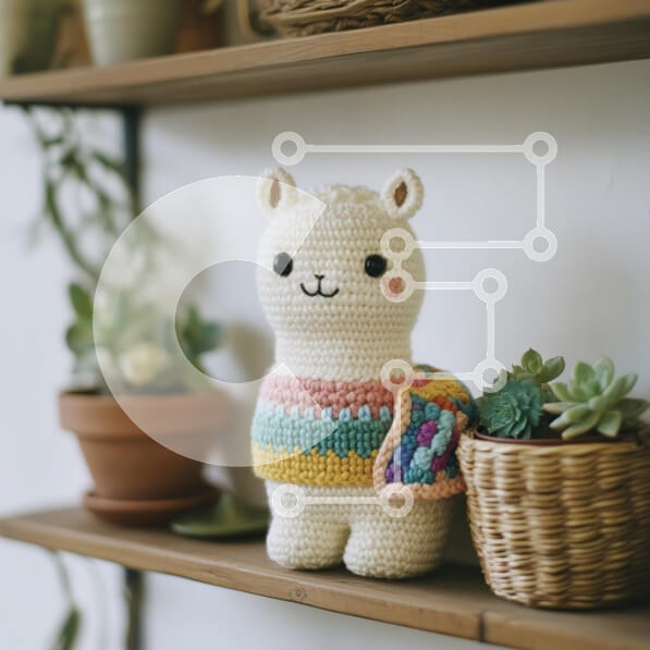 Intra Συλλεκτικό Ξύλινο Παζλ Plywood  4mm - Παιχνίδι με κροσέ Λάμα σε ράφι Σε Ξύλινο Κουτί - Διαστάσεις Puzzle: 10x10 cm – 25 κομμάτια