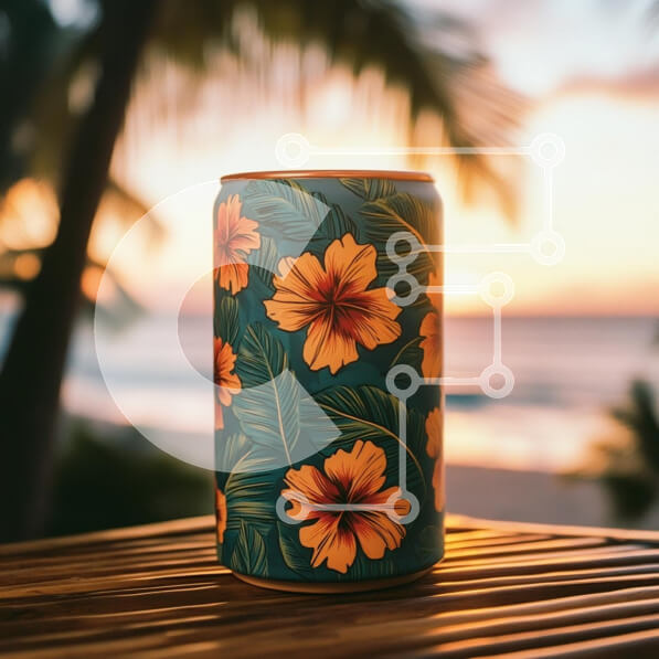 Intra Συλλεκτικό Ξύλινο Παζλ Plywood  4mm - Τροπικό floral κουτί στο ηλιοβασίλεμα Σε Ξύλινο Κουτί - Διαστάσεις: 10x10 cm – 25 κομμάτια