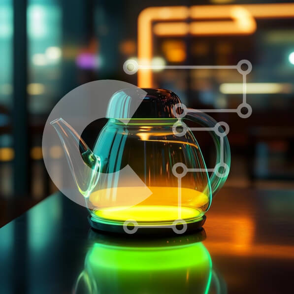 Intra Συλλεκτικό Ξύλινο Παζλ Plywood  4mm - Φωτιζόμενος γυάλινος βραστήρας σε αστικό περιβάλλον Σε Ξύλινο Κουτί - Διαστάσεις: 10x10 cm – 25 κομμάτια