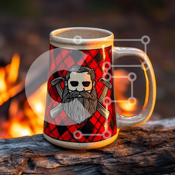 Intra Συλλεκτικό Ξύλινο Παζλ Plywood  4mm - Ρουστίκ Κούπα με Γενειοφόρο σχέδιο by the Fire Σε Ξύλινο Κουτί - Διαστάσεις: 10x10 cm – 25 κομμάτια