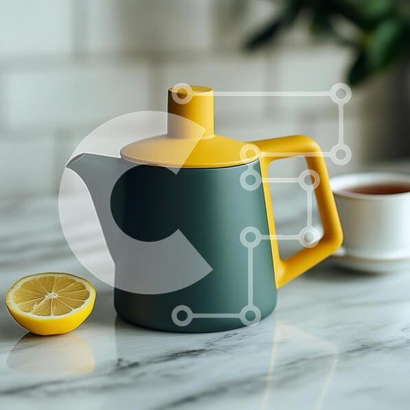 Σετ των 2 Intra Συλλεκτικό Ξύλινο Παζλ Plywood  4mm - Κομψή τσαγιέρα με λεμόνι Σε Ξύλινο Κουτί - Διαστάσεις: 10x10 cm – 25 κομμάτια