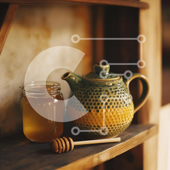 Σετ των 2 Intra Συλλεκτικό Ξύλινο Παζλ Plywood  4mm - Κεραμική Τσαγιέρα με Μέλι και Άρκτος Σε Ξύλινο Κουτί - Διαστάσεις: 10x10 cm – 25 κομμάτια