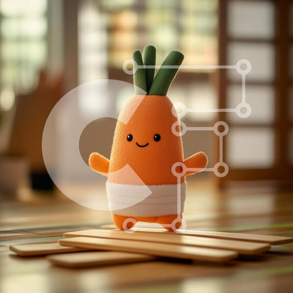 Intra Συλλεκτικό Ξύλινο Παζλ Plywood  4mm - Χαριτωμένο βελούδινο παιχνίδι καρότου σε άνετο εσωτερικό Σε Ξύλινο Κουτί - Διαστάσεις: 10x10 cm – 25 κομμάτια