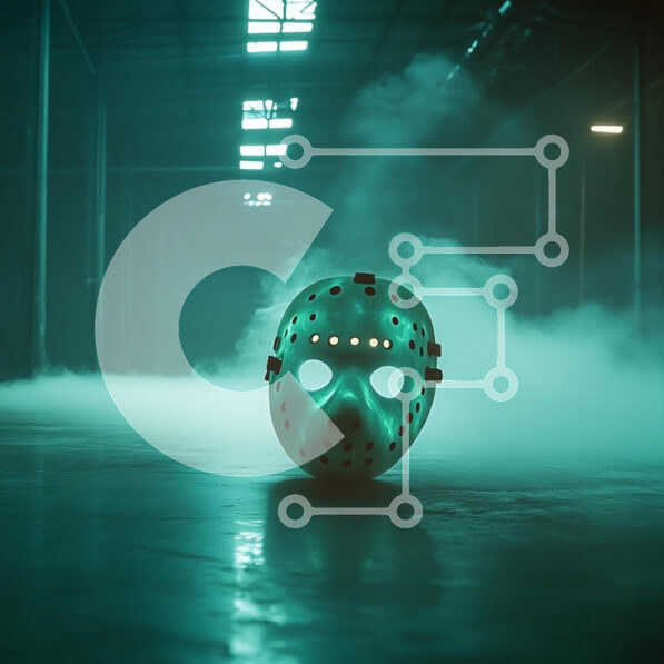 Intra Συλλεκτικό Ξύλινο Παζλ Plywood  4mm - Μάσκα χόκεϊ σε βιομηχανικό χώρο με ομίχλη Σε Ξύλινο Κουτί - Διαστάσεις: 10x10 cm – 25 κομμάτια