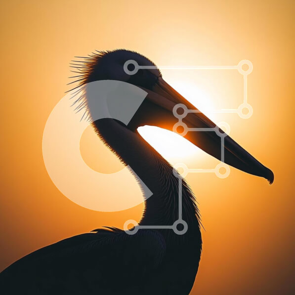 Intra Συλλεκτικό Ξύλινο Παζλ Plywood  4mm - Σιλουέτα πελεκάνων ενάντια στο ηλιοβασίλεμα Σε Ξύλινο Κουτί - Διαστάσεις: 10x10 cm – 25 κομμάτια