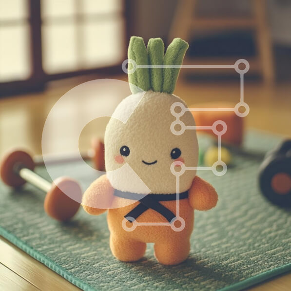 Intra Συλλεκτικό Ξύλινο Παζλ Plywood  4mm - Χαριτωμένο βελούδινο παιχνίδι καρότο σε περιβάλλον γυμναστικής Σε Ξύλινο Κουτί - Διαστάσεις: 10x10 cm – 25 κομμάτια