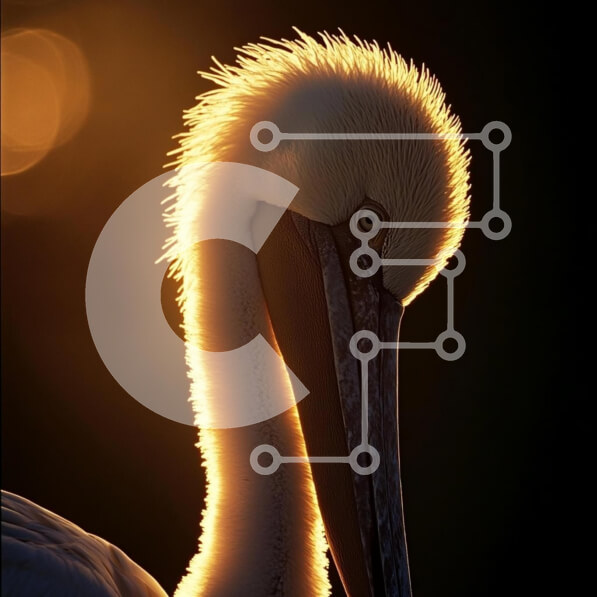 Intra Συλλεκτικό Ξύλινο Παζλ Plywood  4mm - Σιλουέτα ενός πελεκάνου με οπίσθιο φωτισμό Σε Ξύλινο Κουτί - Διαστάσεις: 10x10 cm – 25 κομμάτια