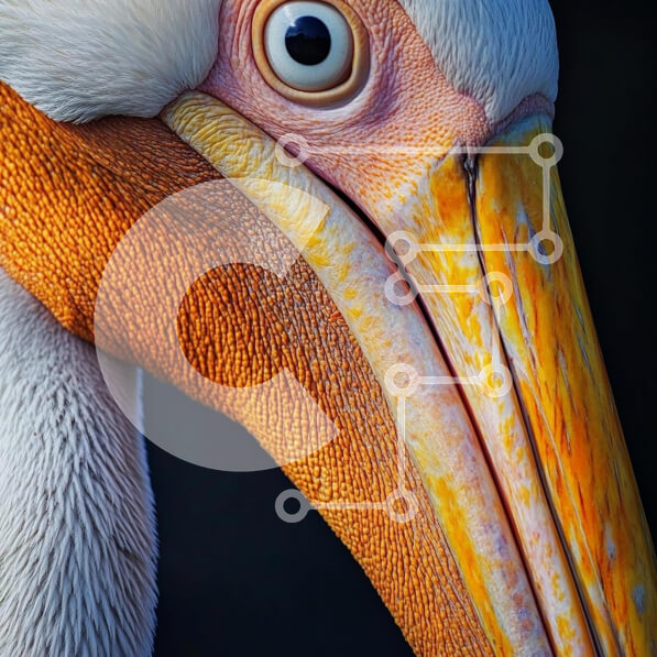 Intra Συλλεκτικό Ξύλινο Παζλ Plywood  4mm - Κοντινό πλάνο ενός πελεκάνου Σε Ξύλινο Κουτί - Διαστάσεις: 10x10 cm – 25 κομμάτια