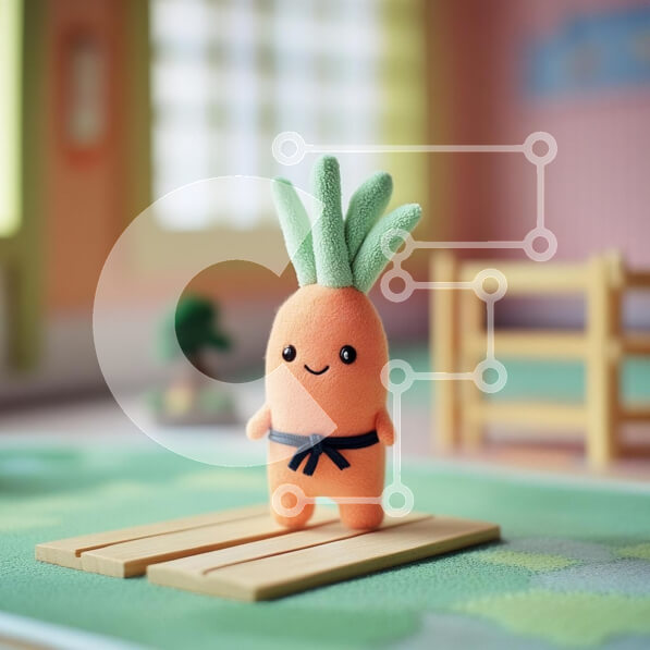 Intra Συλλεκτικό Ξύλινο Παζλ Plywood  4mm - Χαριτωμένο βελούδινο παιχνίδι καρότο σε παιχνιδιάρικο περιβάλλον Σε Ξύλινο Κουτί - Διαστάσεις: 10x10 cm – 25 κομμάτια