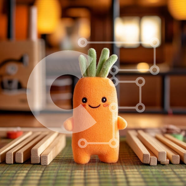 Intra Συλλεκτικό Ξύλινο Παζλ Plywood  4mm - Χαριτωμένο βελούδινο παιχνίδι καρότου σε ένα άνετο εσωτερικό περιβάλλον Σε Ξύλινο Κουτί - Διαστάσεις: 10x10 cm – 25 κομμάτια