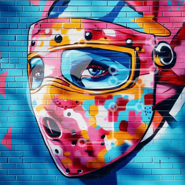 Intra Συλλεκτικό Ξύλινο Παζλ Plywood  4mm - Ζωντανή τοιχογραφία ενός προσώπου σε μια διακοσμητική μάσκα Σε Ξύλινο Κουτί - Διαστάσεις Puzzle: 10x10 cm – 25 κομμάτια