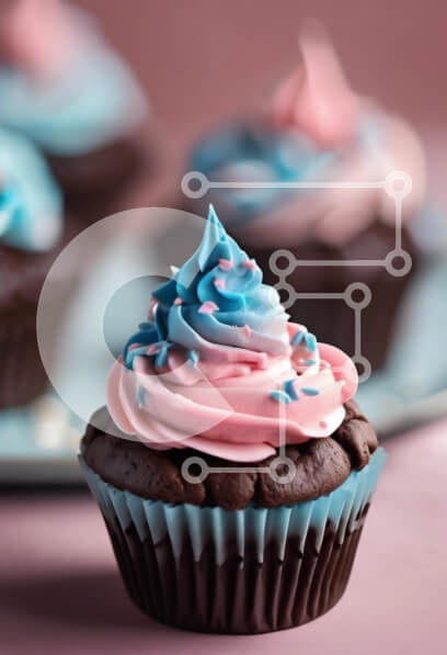 Σετ των 2 Intra Συλλεκτικό Ξύλινο Παζλ Plywood  4mm - Πολύχρωμο παγωμένο cupcake Σε Ξύλινο Κουτί - Διαστάσεις: 10x10 cm – 25 κομμάτια