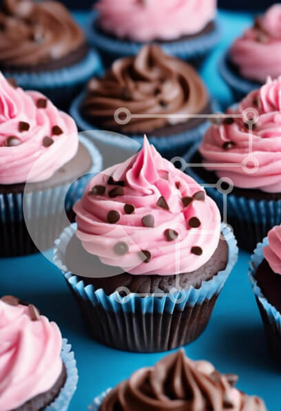 Σετ των 2 Intra Συλλεκτικό Ξύλινο Παζλ Plywood  4mm - Πολύχρωμα cupcakes με ροζ και σοκολατένιο πάγωμα Σε Ξύλινο Κουτί - Διαστάσεις: 10x10 cm – 25 κομμάτια