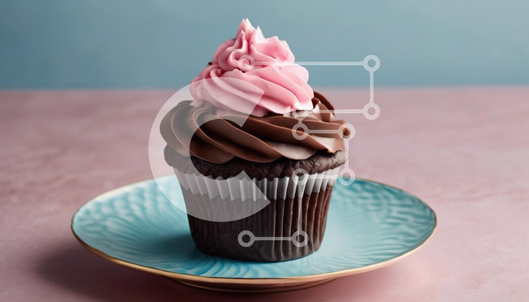 Σετ των 2 Intra Συλλεκτικό Ξύλινο Παζλ Plywood  4mm - Λαχταριστό Cupcake με ροζ και σοκολατένιο πάγωμα Σε Ξύλινο Κουτί - Διαστάσεις: 10x10 cm – 25 κομμάτια