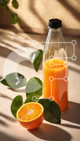 Intra Συλλεκτικό Ξύλινο Παζλ Plywood  4mm - Δροσιστικός χυμός πορτοκαλιού και μισοκομμένο πορτοκάλι Σε Ξύλινο Κουτί - Διαστάσεις: 10x10 cm – 25 κομμάτια