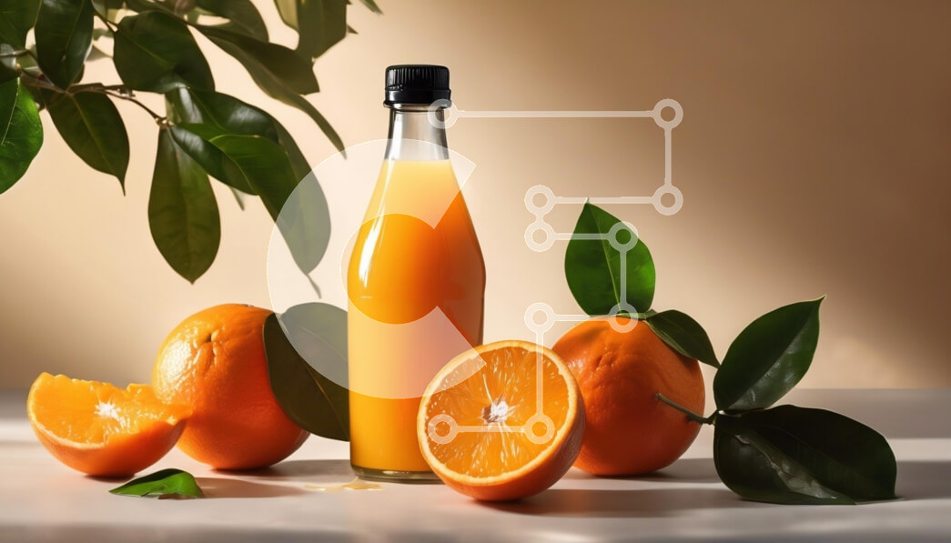 Σετ των 2 Intra Συλλεκτικό Ξύλινο Παζλ Plywood  4mm - Φρέσκος χυμός πορτοκαλιού με πορτοκάλια Σε Ξύλινο Κουτί - Διαστάσεις: 10x10 cm – 25 κομμάτια