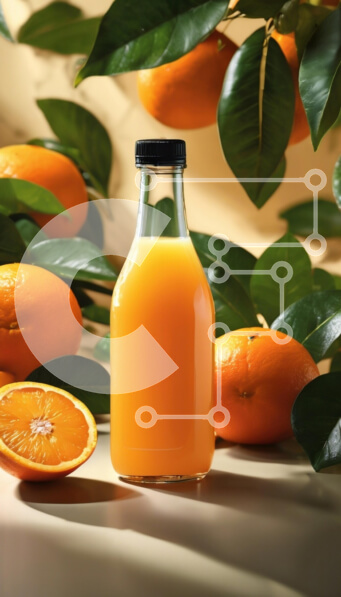 Intra Συλλεκτικό Ξύλινο Παζλ Plywood  4mm - Φρέσκος χυμός πορτοκαλιού με πορτοκάλια Σε Ξύλινο Κουτί - Διαστάσεις: 10x10 cm – 25 κομμάτια