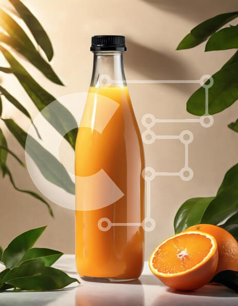 Σετ των 2 Intra Συλλεκτικό Ξύλινο Παζλ Plywood  4mm - Φρέσκος χυμός πορτοκαλιού σε γυάλινο μπουκάλι με πορτοκάλια Σε Ξύλινο Κουτί - Διαστάσεις: 10x10 cm – 25 κομμάτια